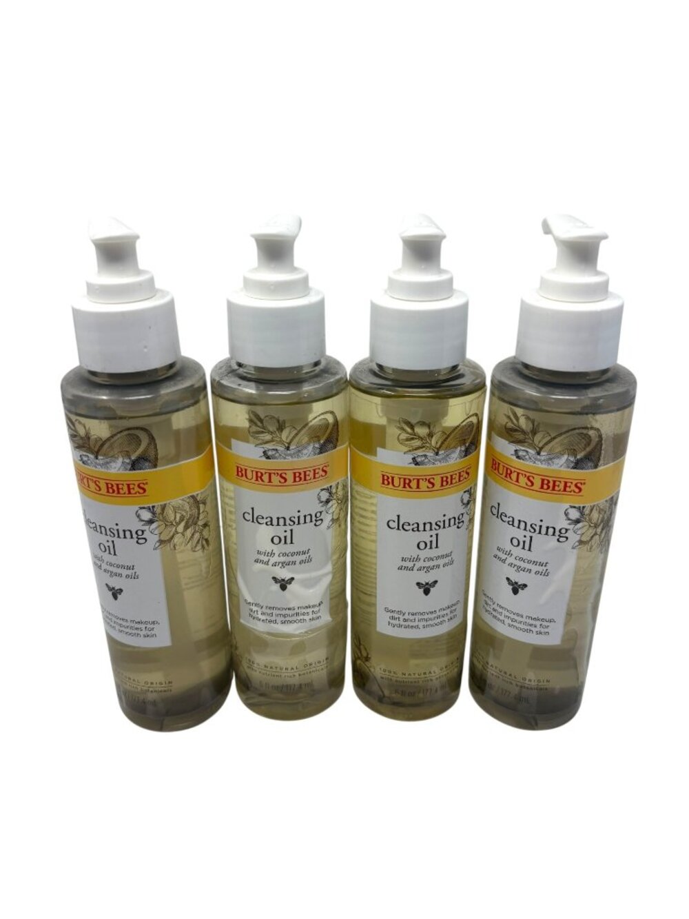 Burt's Bees Cleansing Oil Coconut Argan 6 oz Lot of 4 Facial Cleanser 24 oz